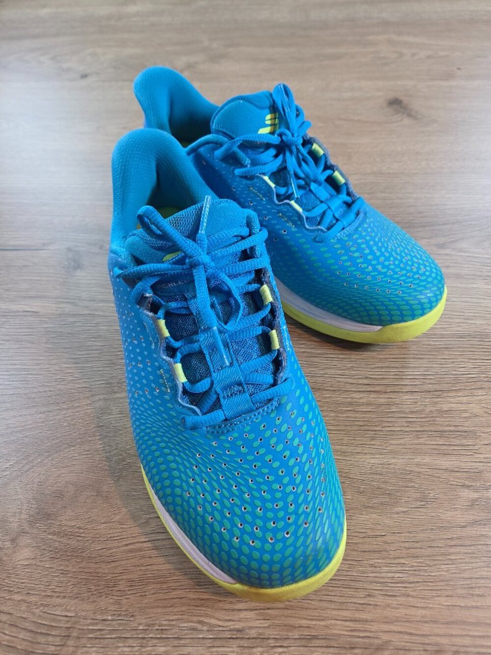 Skechers Slip-ins Viper Court Pickleball Shoes Mens 8.5 Blue Lime Arch Fit SKX